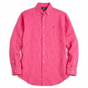 Ralph Lauren Blake Linen Shirt – S Pink Button Down Pony Logo